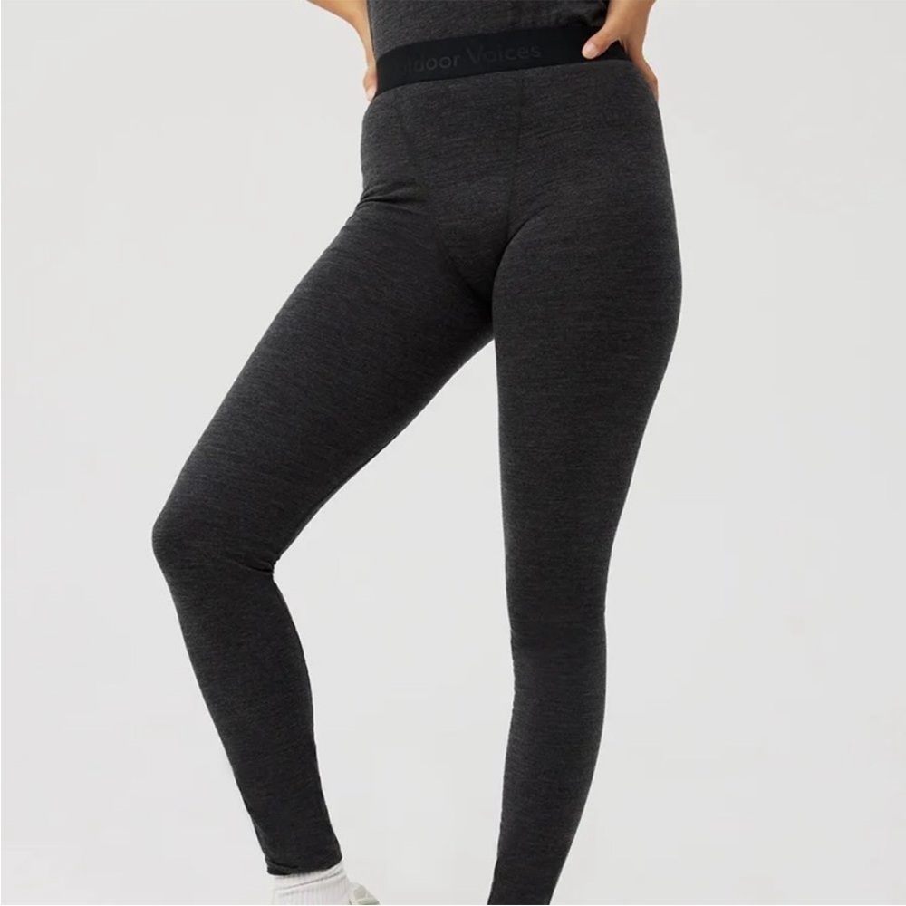 Outdoor Voices Charcoal grey size Small Merino Wool‎ Long Johns Womens